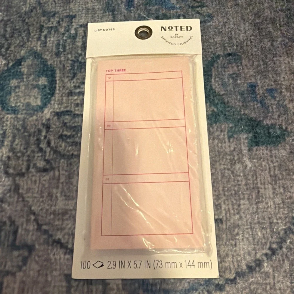NOTED By Post It LIST Notes Top 3 Pack of 1